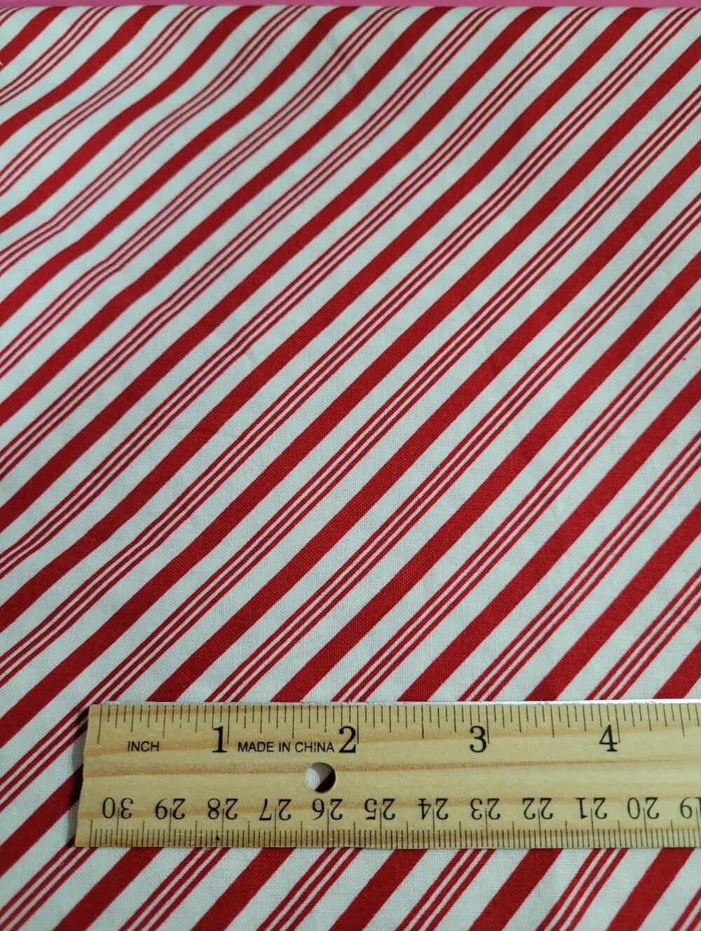 Brother Sister B42-Candy-P36 Red White Stripe Sewing Fabric (0996)